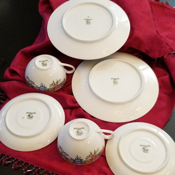 2 Hutschenreuther Selb LHS "Vernon" Salad Plates & Cups with Saucers, Bavaria - Picture 8 of 11